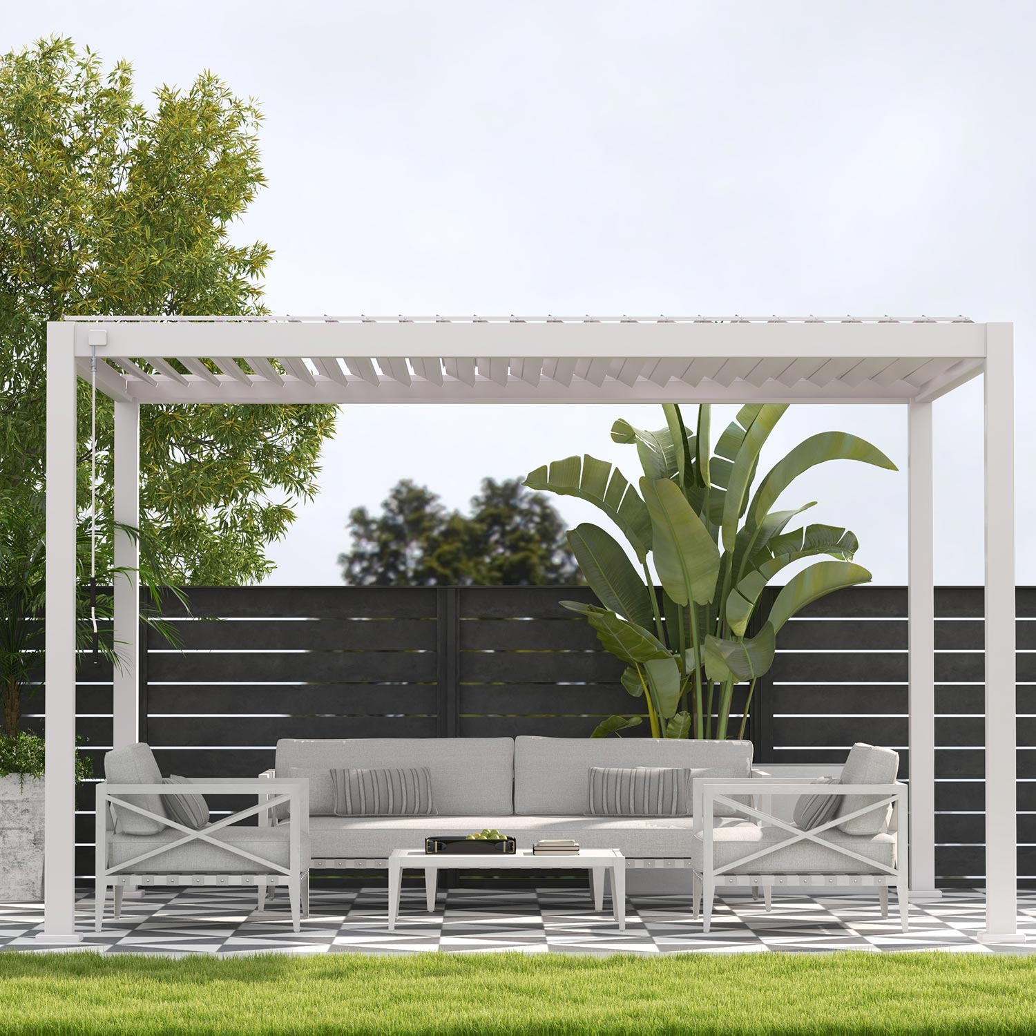 MIRADOR 111S 10'x13' WHITE PERGOLA | LOUVERED ALUMINIUM PERGOLA