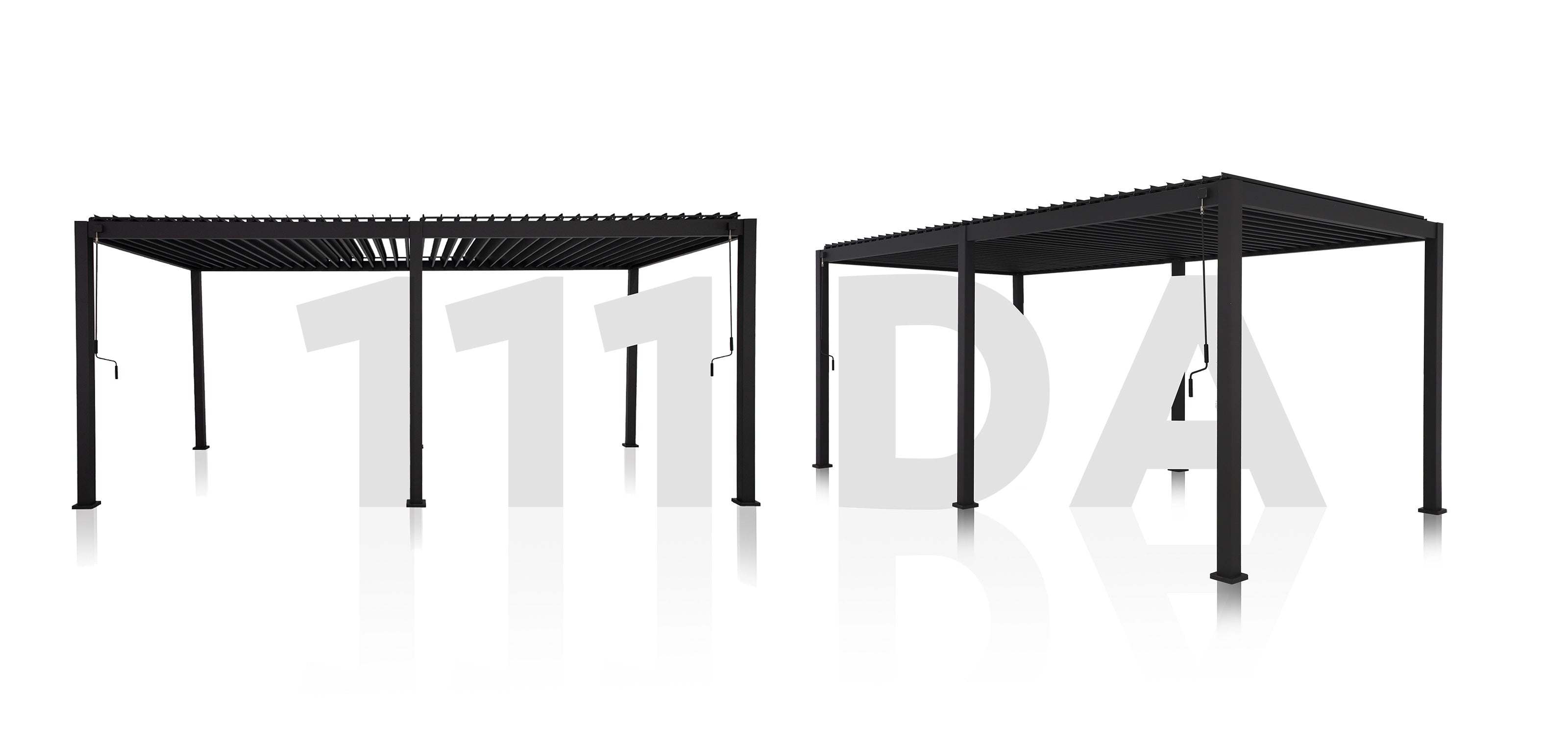 MIRADOR 111DA 10'x20' CHARCOAL PERGOLA | LOUVERED ALUMINUM PERGOLA